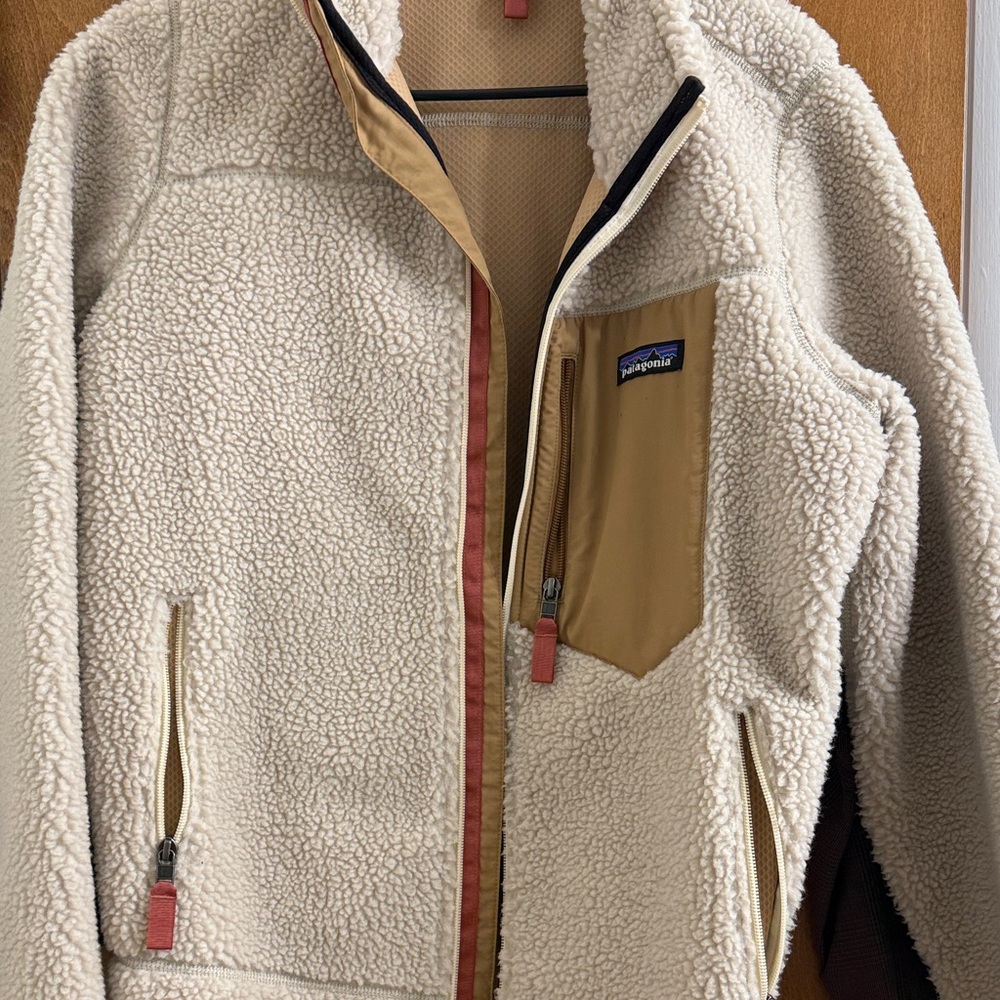 Patagonia Cream and Tan Sherpa Jacket